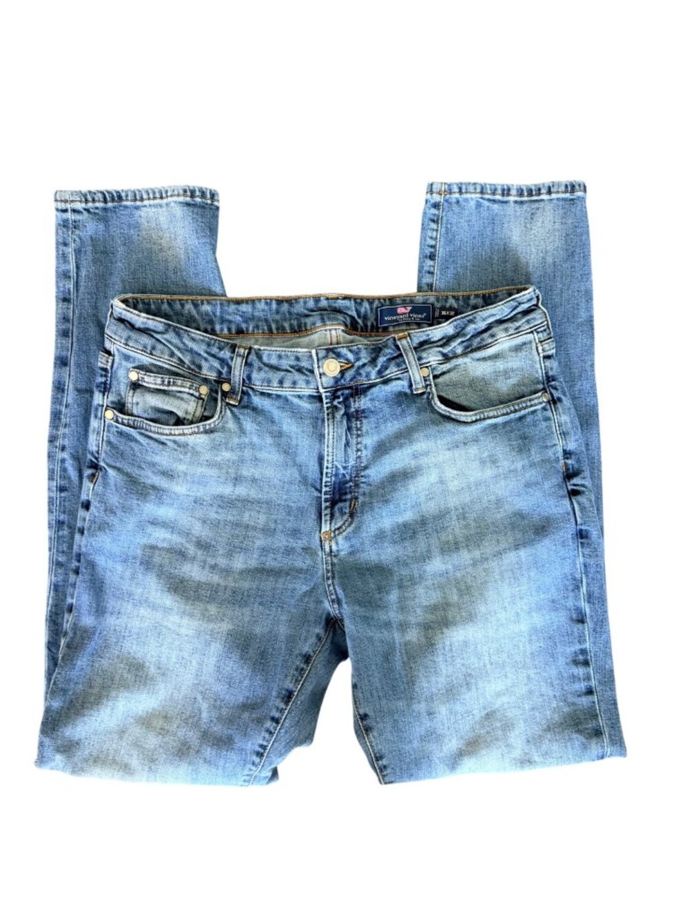 Vineyard Vines Mens 36x32 Classic Fit Light Wash Denim Jeans by Shep & Ian